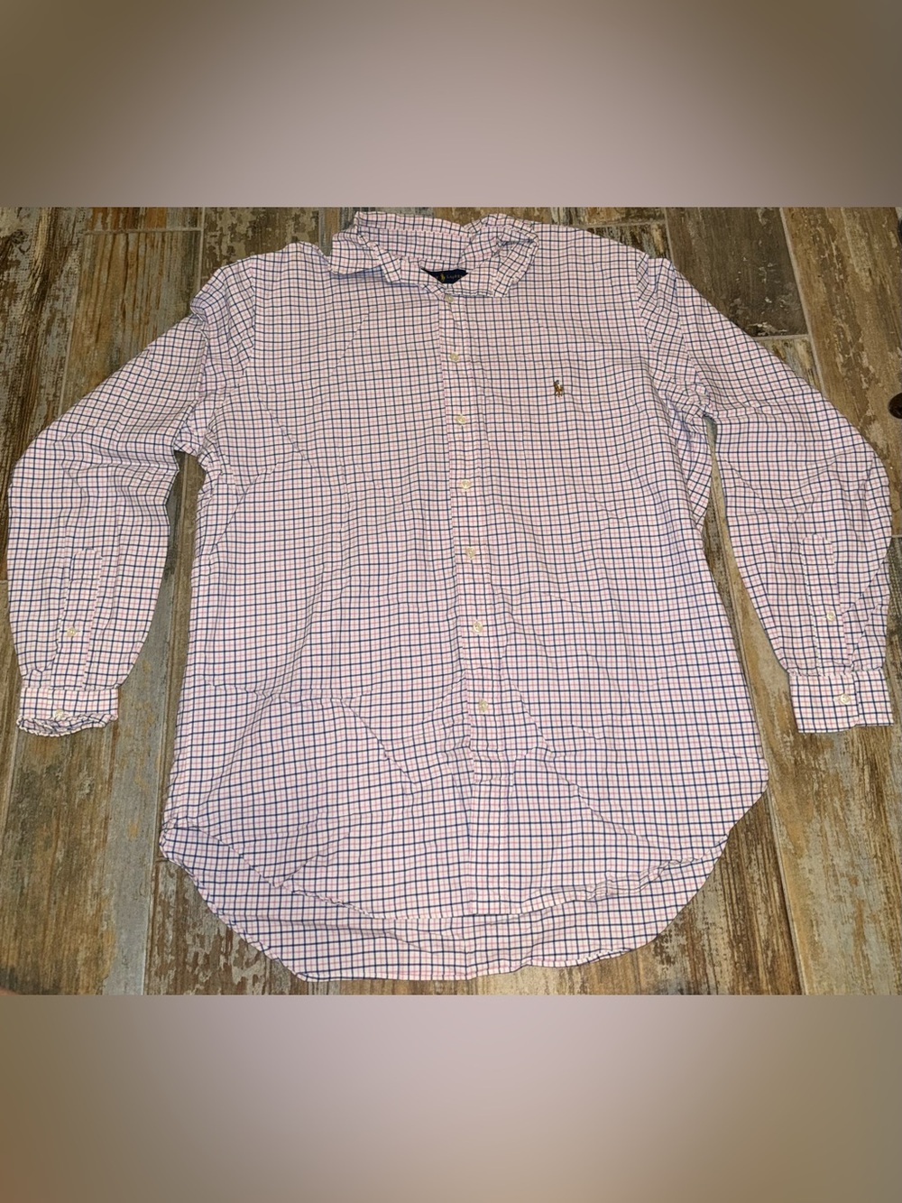 #0060 Men’s Polo by Ralph Lauren Checked Button-Down Shirt - Pink/Blue LT